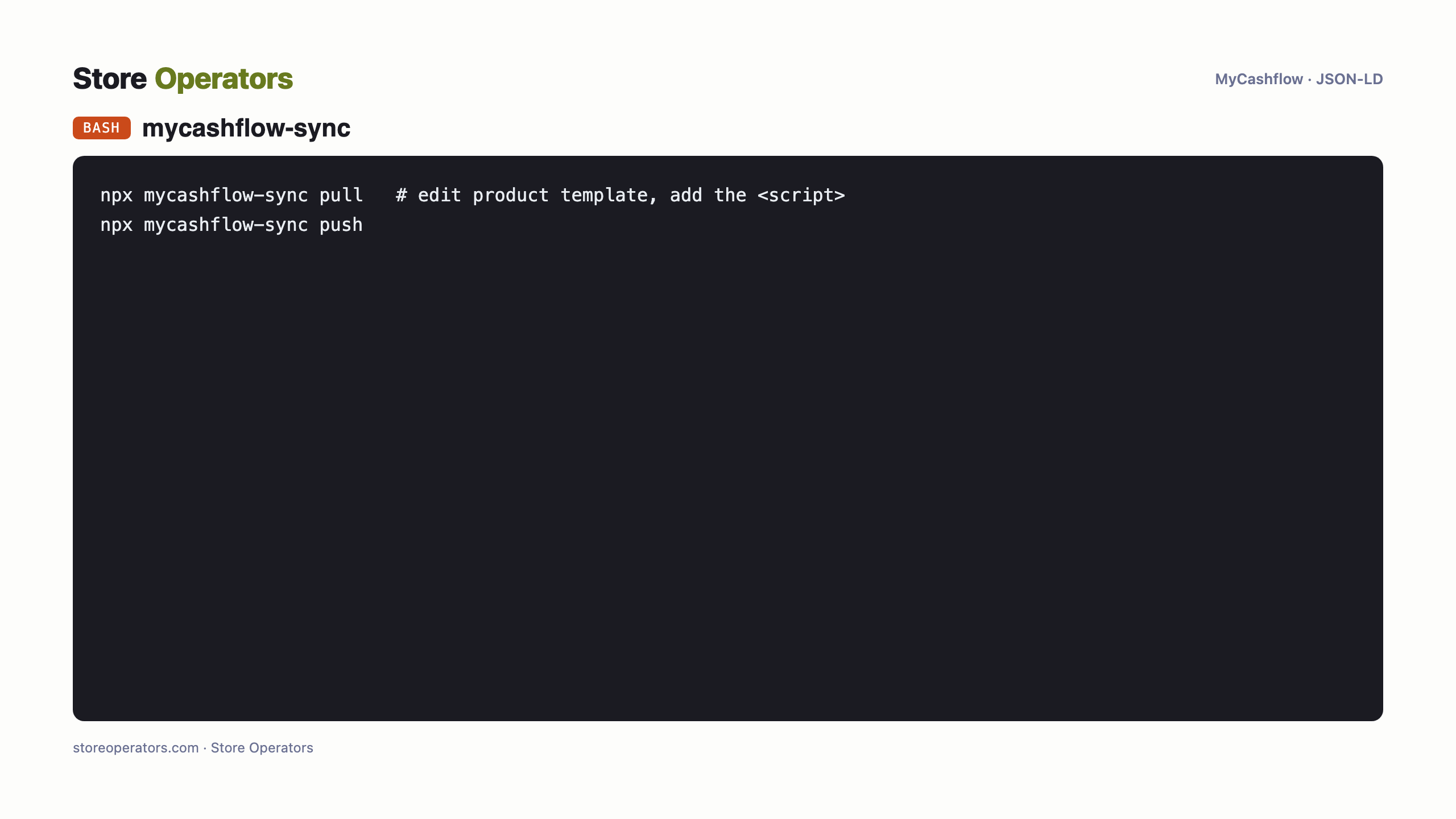 mycashflow-sync — koodi JSON-LD:n lisäämiseen MyCashflowiin